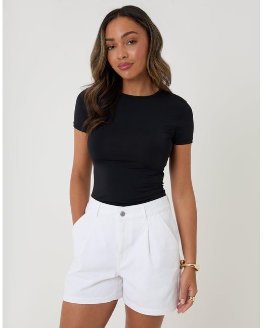 Threadbare Black Denim Tailored Shorts