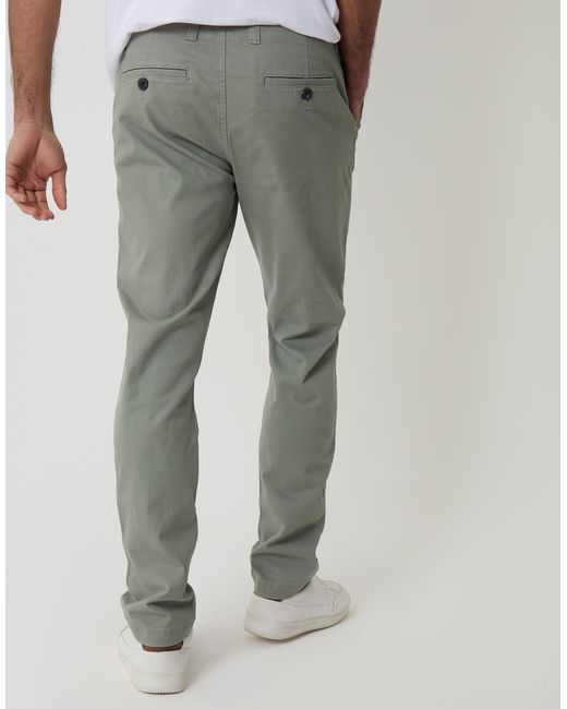 Threadbare Gray Slim Fit Chino Trousers for men