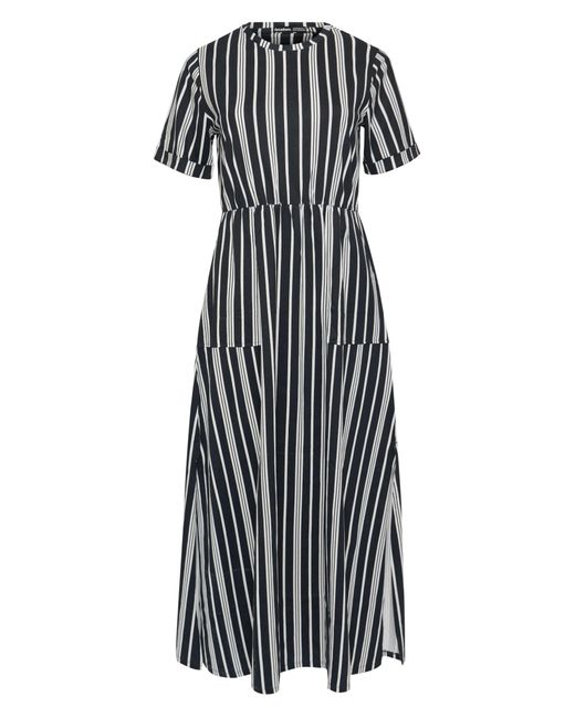 Threadbare Blue Crew Neck Jersey Midi Dress With Patch Pockets