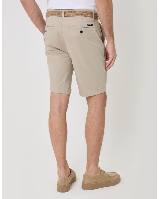Threadbare Natural Belted Chino Shorts for men