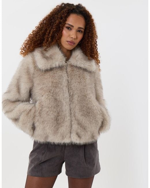 Threadbare Multicolor Faux Fur Zip Through Coat