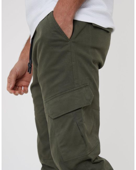 Threadbare Green Jogger Style Cargo Trousers for men