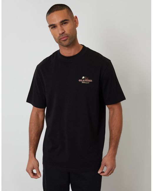 Threadbare Black Glacier Cotton Crew Neck T-Shirt for men