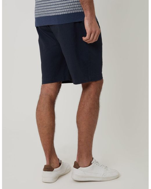 Threadbare Blue Regular Fit Stretch 3 Pocket Chino Shorts for men