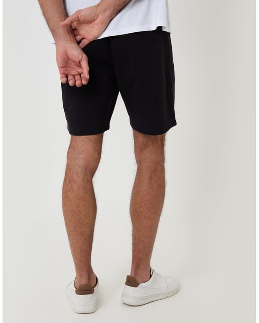 Threadbare White Pique Pleated Sweat Shorts for men