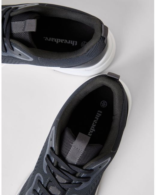 Threadbare Blue Textured Slip On Trainers for men