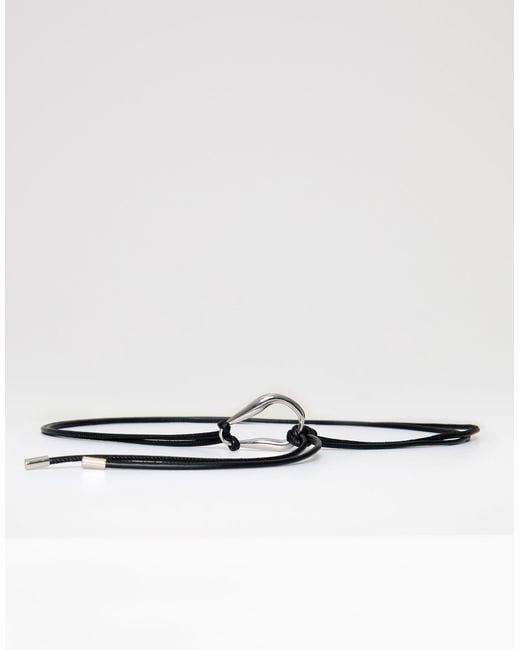 Threadbare Black Faux Leather Rope Belt