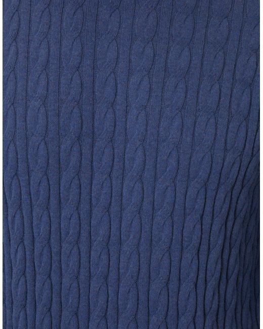 Threadbare Blue Cable Knit Crew Neck Jumper for men