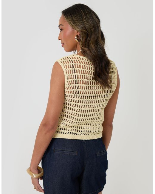 Threadbare Multicolor Crochet Button Up Vest
