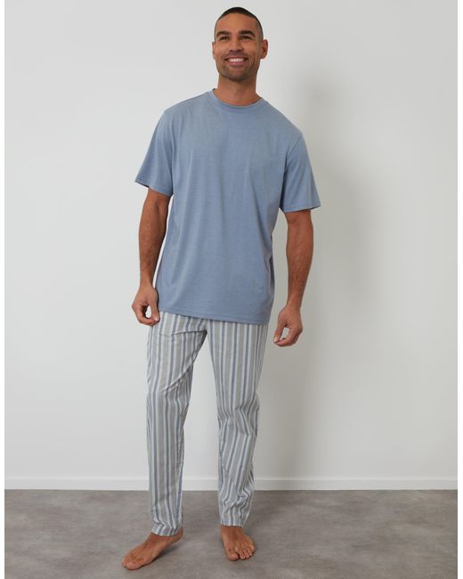 Threadbare Blue T-Shirt & Bottoms Pyjama Set for men