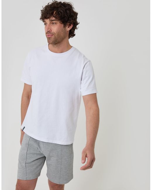 Threadbare White Pique Pleated Sweat Shorts for men