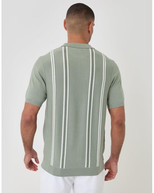 Threadbare Multicolor Quarter Zip Knitted Polo for men