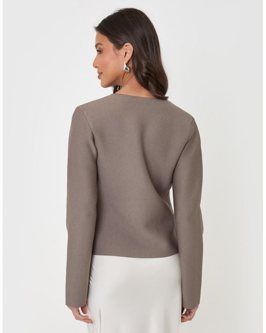 Threadbare Gray Metallic Button V-Neck Cardigan