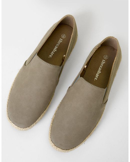 Threadbare White Faux Suede Slip On Espadrilles for men