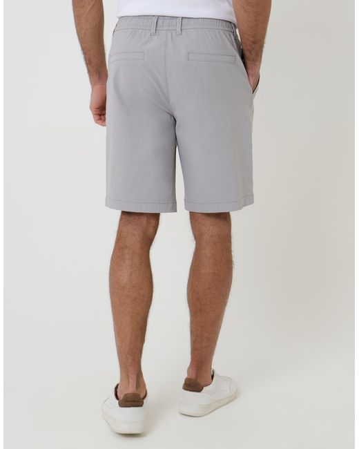 Threadbare Gray Regular Fit Elasticated Waist Stretch Chino Shorts for men