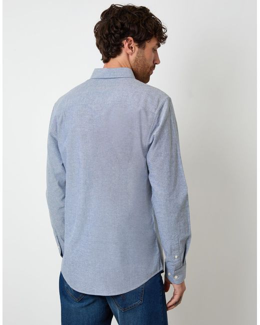 Threadbare Blue Cotton Long Sleeve Shirt for men