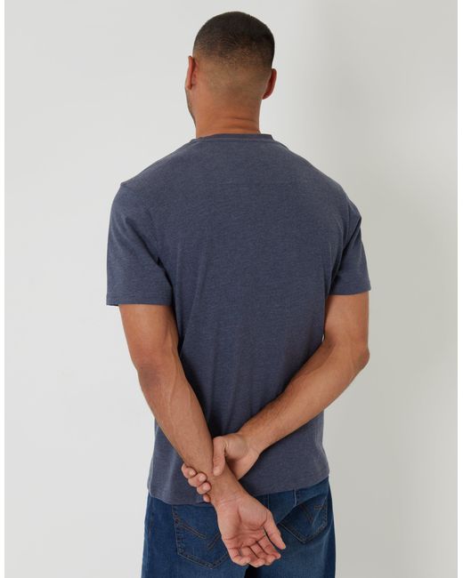 Threadbare Blue Peached Crew Neck T-Shirt for men