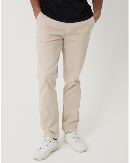 Threadbare Natural Elasticated Waist Chino Trousers for men