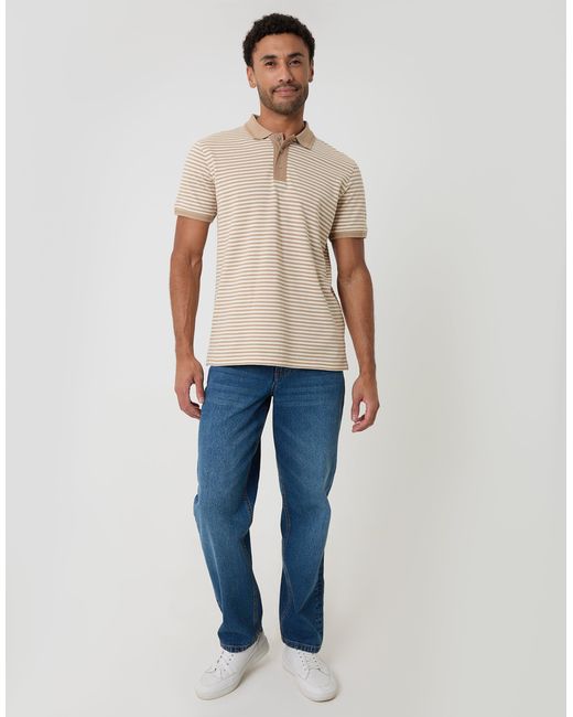 Threadbare Blue Cotton Pique Polo Shirt for men