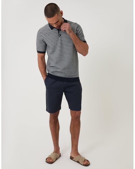 Threadbare Gray Textured Knitted Polo for men