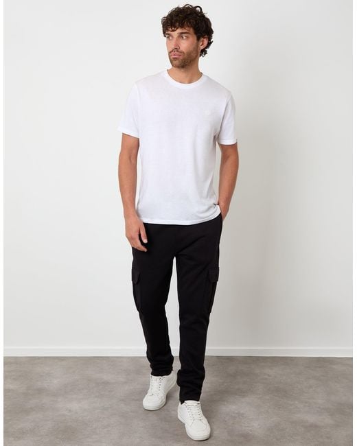 Threadbare Black Cargo Joggers (2 Pack) for men