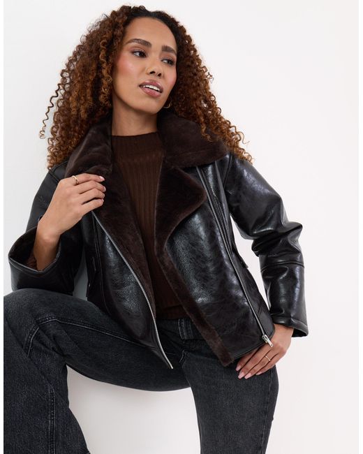 Threadbare Black Faux Suede Biker Jacket