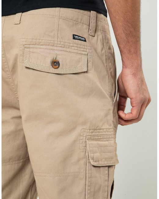 Threadbare Natural Cargo Shorts for men