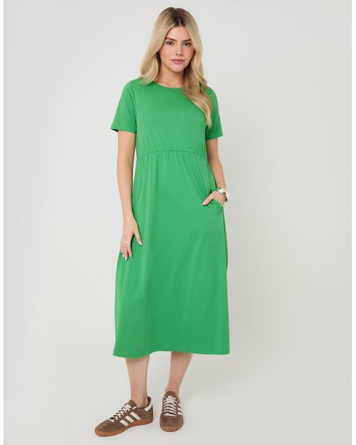 Threadbare Blue 2 Pack Pure Cotton Midi Smock Dresses With Pockets