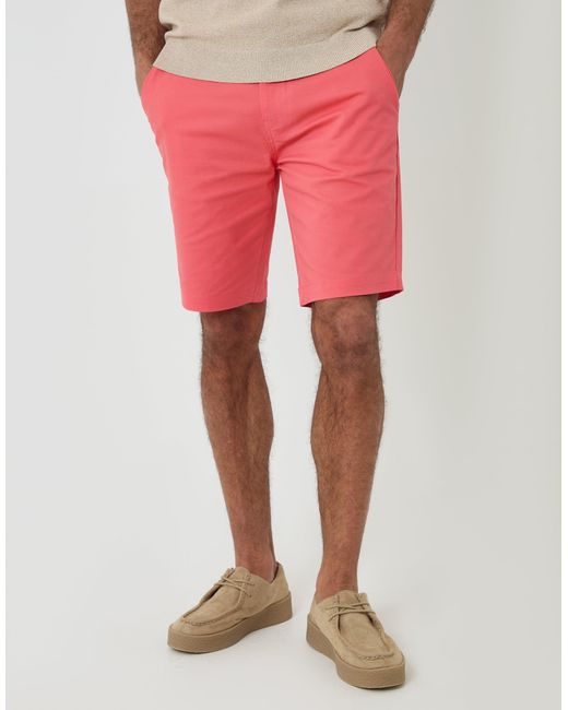 Threadbare Red Belted Chino Shorts for men