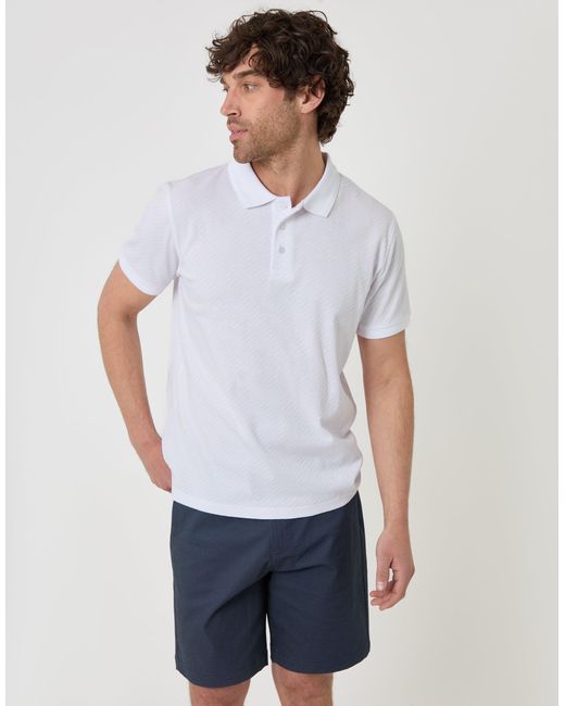 Threadbare White Regular Fit Stretch Chino Shorts With Belt for men