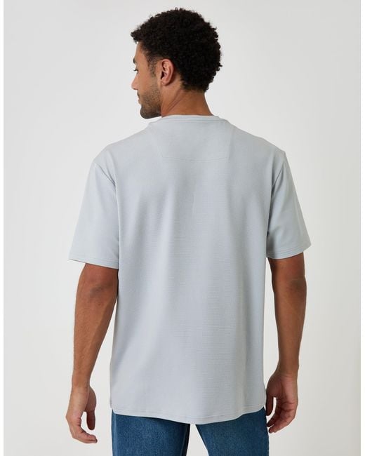 Threadbare Gray Relaxed Fit Cotton Textured T-Shirt for men