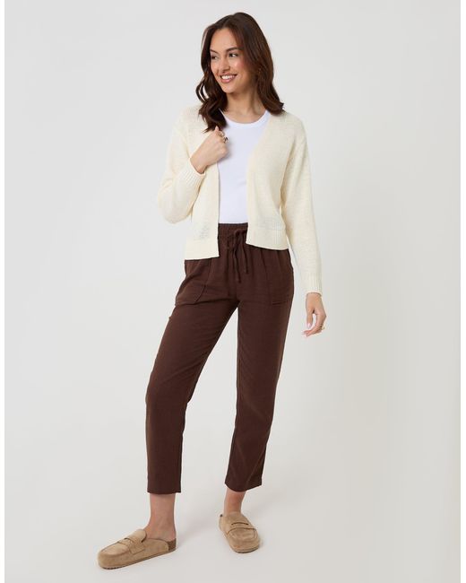Threadbare Natural Dropped Shoulder Open Cardigan