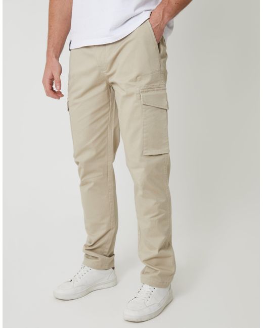 Threadbare Natural Slim Fit Cargo Style Trouser for men