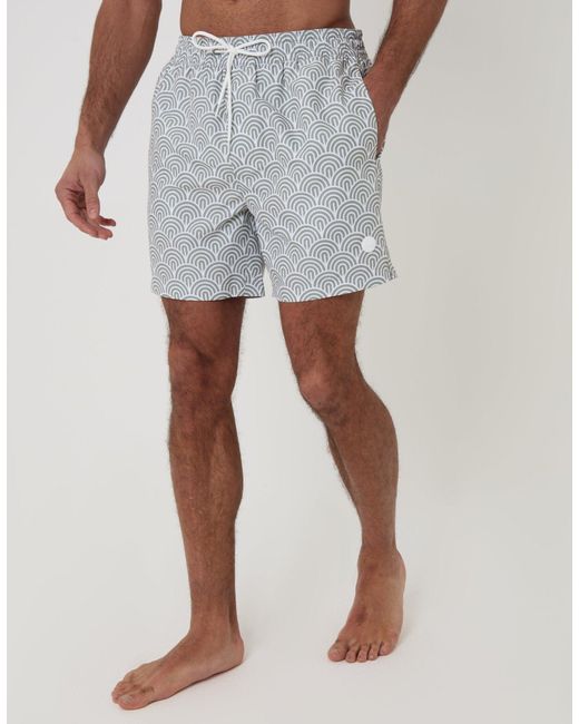 Threadbare Gray 2 Pack Geo Arch Print Quick Dry Swim Shorts for men