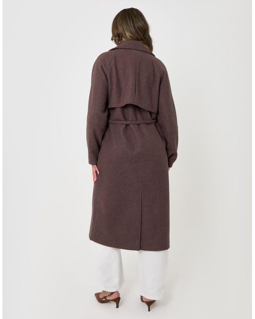 Threadbare Brown Longline Cocoon Coat