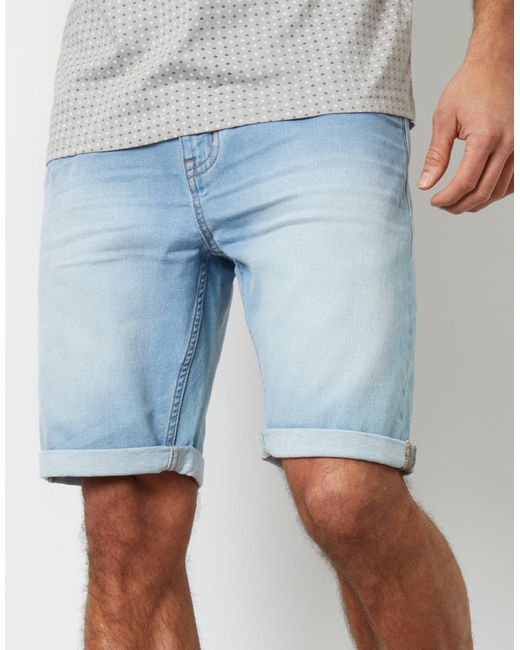 Threadbare Blue Denim Shorts for men