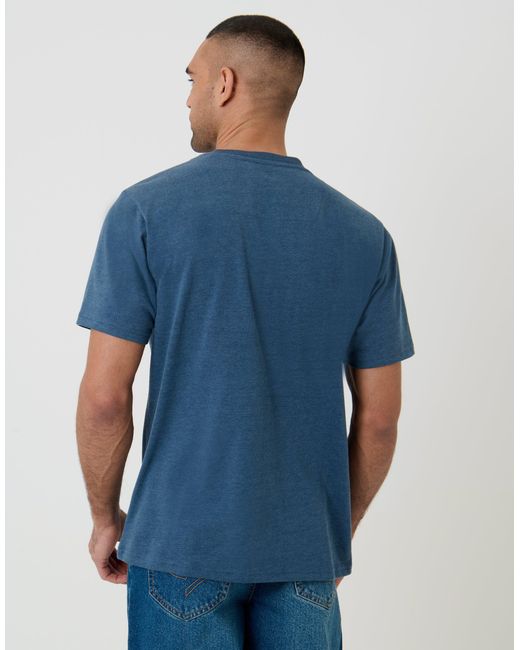 Threadbare Blue Peached Crew Neck T-Shirt for men