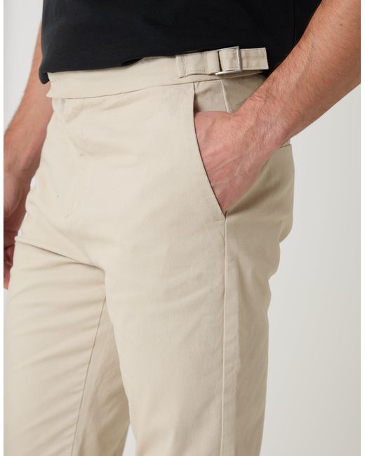 Threadbare Natural Slim Fit Cotton Blend Trousers for men
