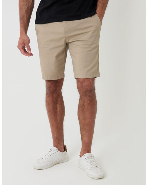 Threadbare Blue Regular Fit Elasticated Waist Stretch Chino Shorts for men