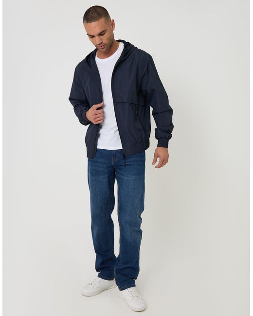 Threadbare Blue Lightweight Hooded Jacket for men
