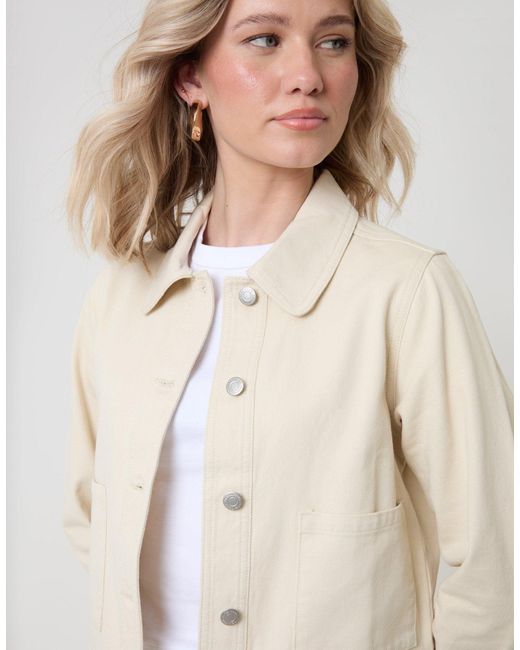 Threadbare Natural Denim Jacket With Patch Pockets