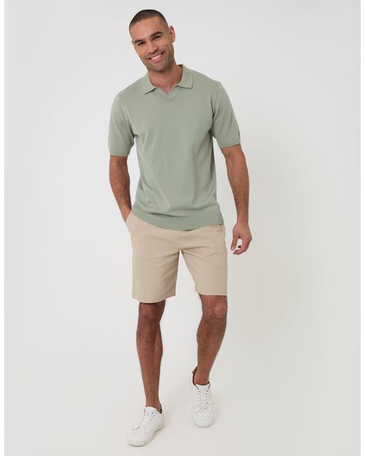 Threadbare Green Knitted Trophy Neck Polo for men
