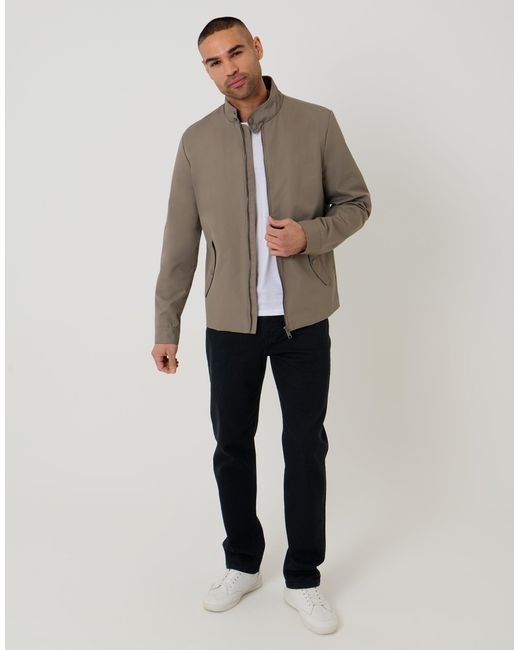 Threadbare Gray Showerproof Zip Up Harrington Jacket for men