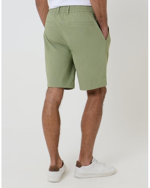Threadbare Green Regular Fit Elasticated Waist Stretch Chino Shorts for men