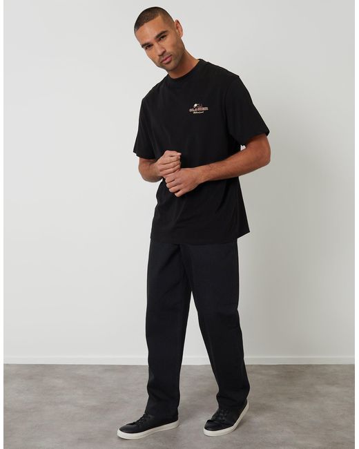 Threadbare Black Glacier Cotton Crew Neck T-Shirt for men