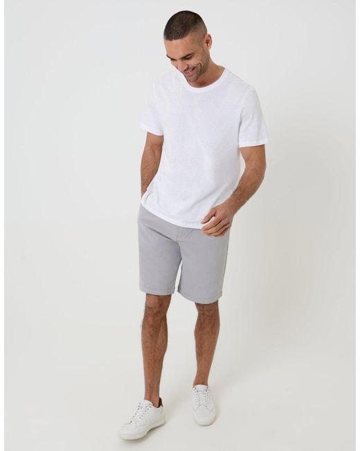 Threadbare Gray Regular Fit Elasticated Waist Stretch Chino Shorts for men