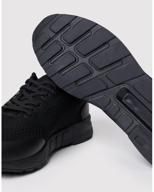 Threadbare Blue Textured Slip On Trainers for men