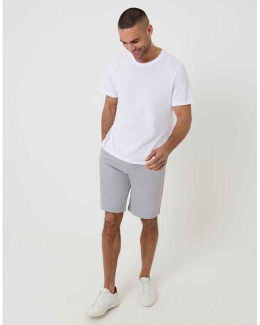 Threadbare Gray Regular Fit Elasticated Waist Stretch Chino Shorts for men