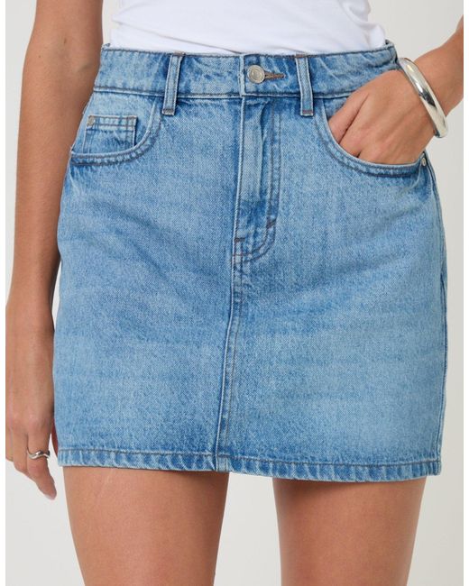 Threadbare Blue Denim Mini Skirt