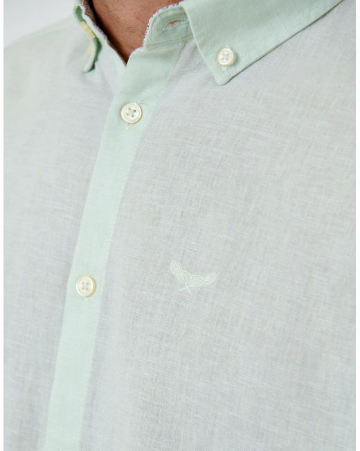Threadbare Gray Long Sleeve Linen Blend Shirt for men